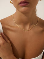 SNAKE 3mm 14K GOLD PLATED NECKLACE - GOLD
