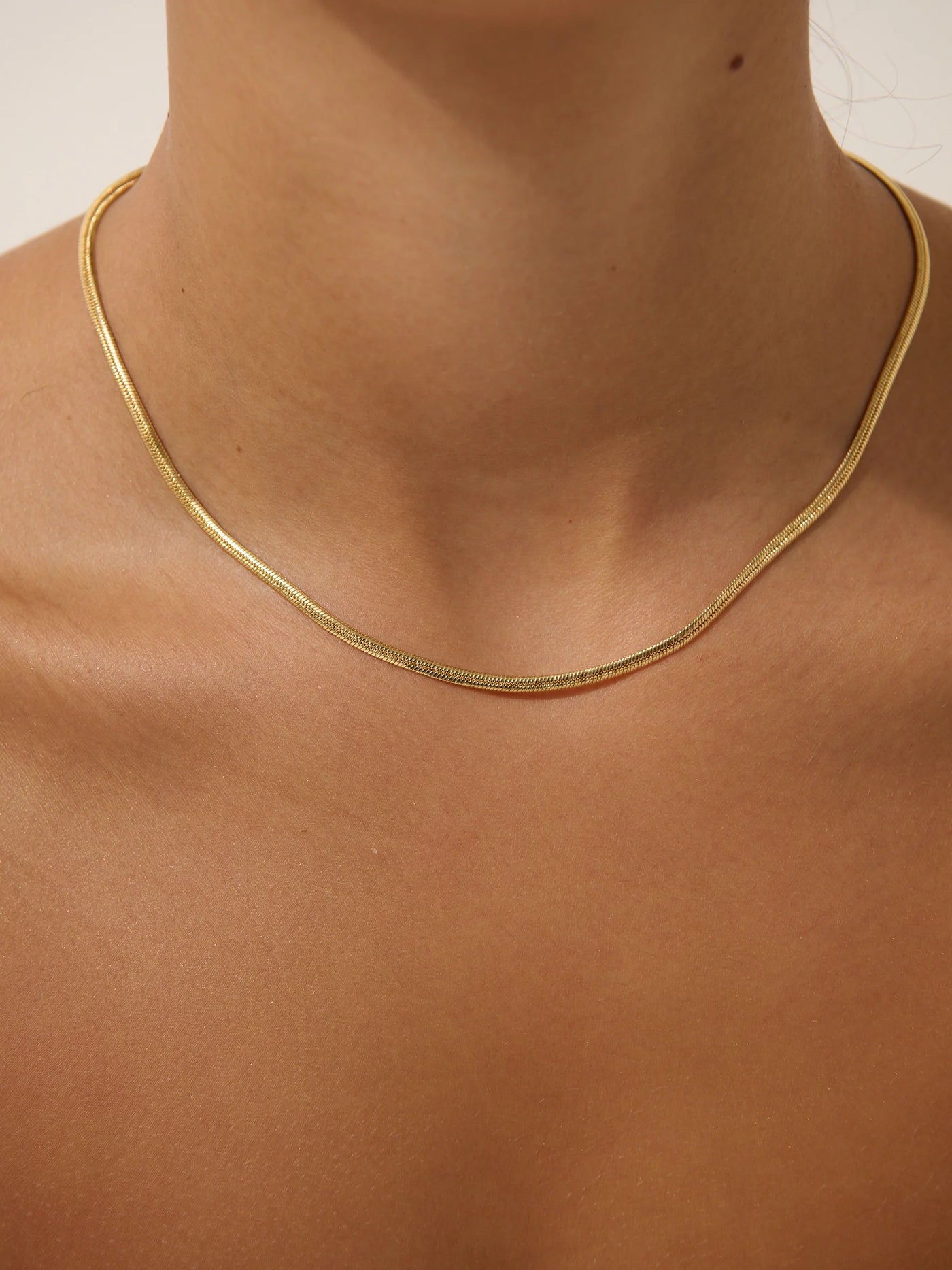 SNAKE 3mm 18K GOLD PLATED NECKLACE - GOLD