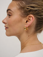 DOUBLE HOOP 18K GOLD PLATED EARRINGS - GOLD