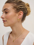 DOUBLE HOOP 18K GOLD PLATED EARRINGS - GOLD