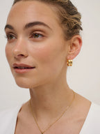 DOUBLE HOOP 18K GOLD PLATED EARRINGS - GOLD