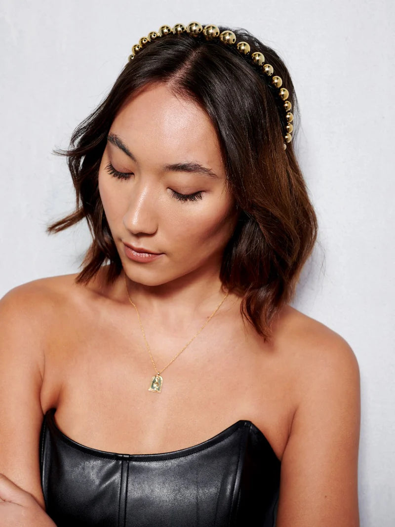 MADISON GOLD BUBBLE HEADBAND - BLACK