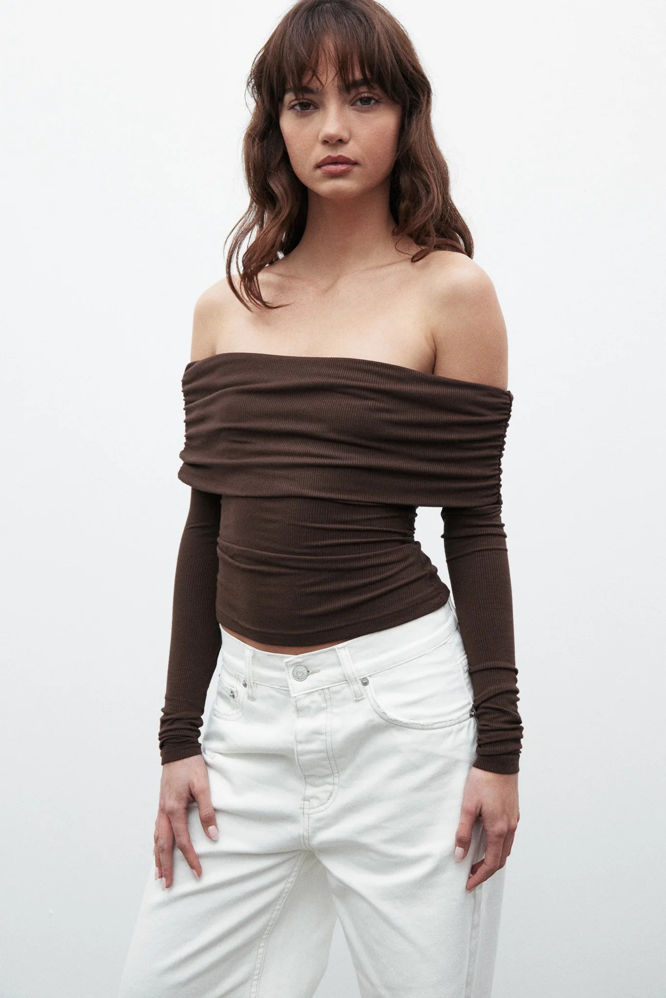 'BAYSE' ALESSANDRA TOP - CHOCOLATE