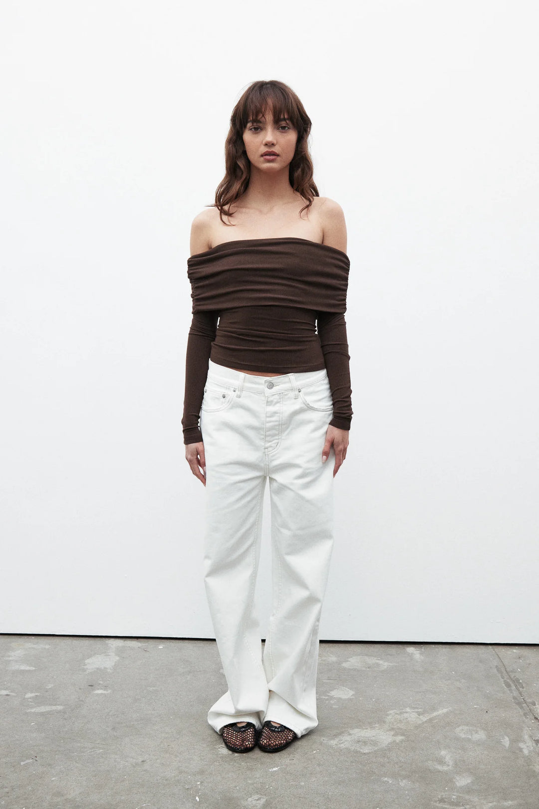 'BAYSE' ALESSANDRA TOP - CHOCOLATE