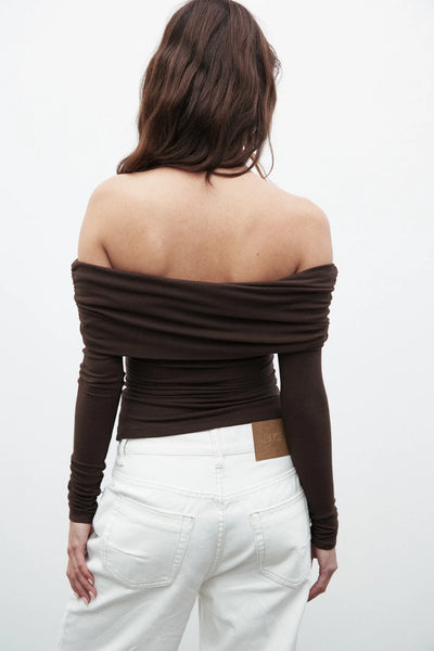 'BAYSE' ALESSANDRA TOP - CHOCOLATE