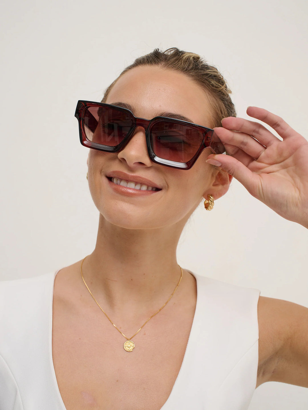 JURY RECTANGULAR SUNGLASSES - BROWN