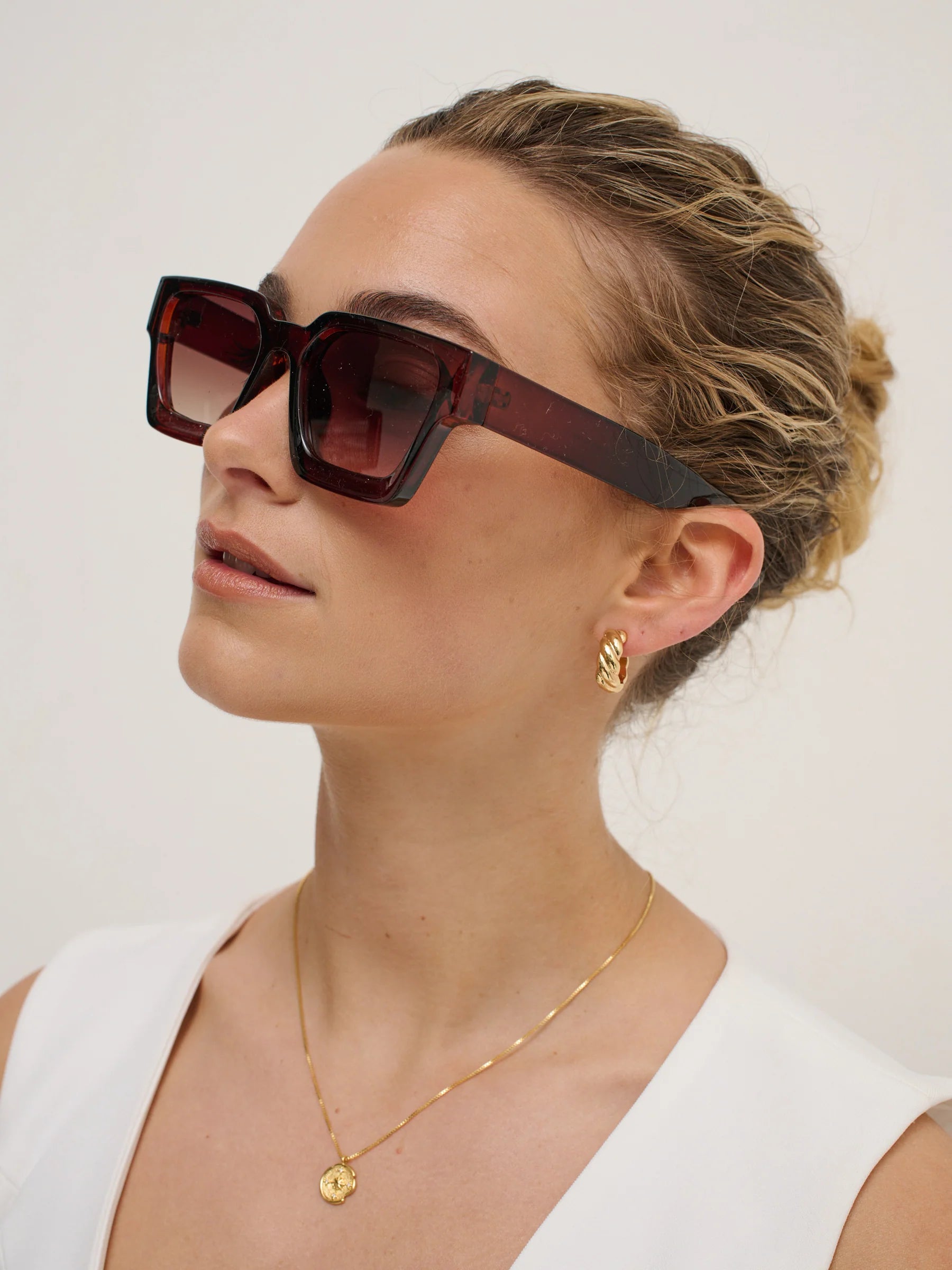JURY RECTANGULAR SUNGLASSES - BROWN