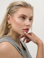DELIA ORGANIC STATEMENT EARRINGS - GOLD