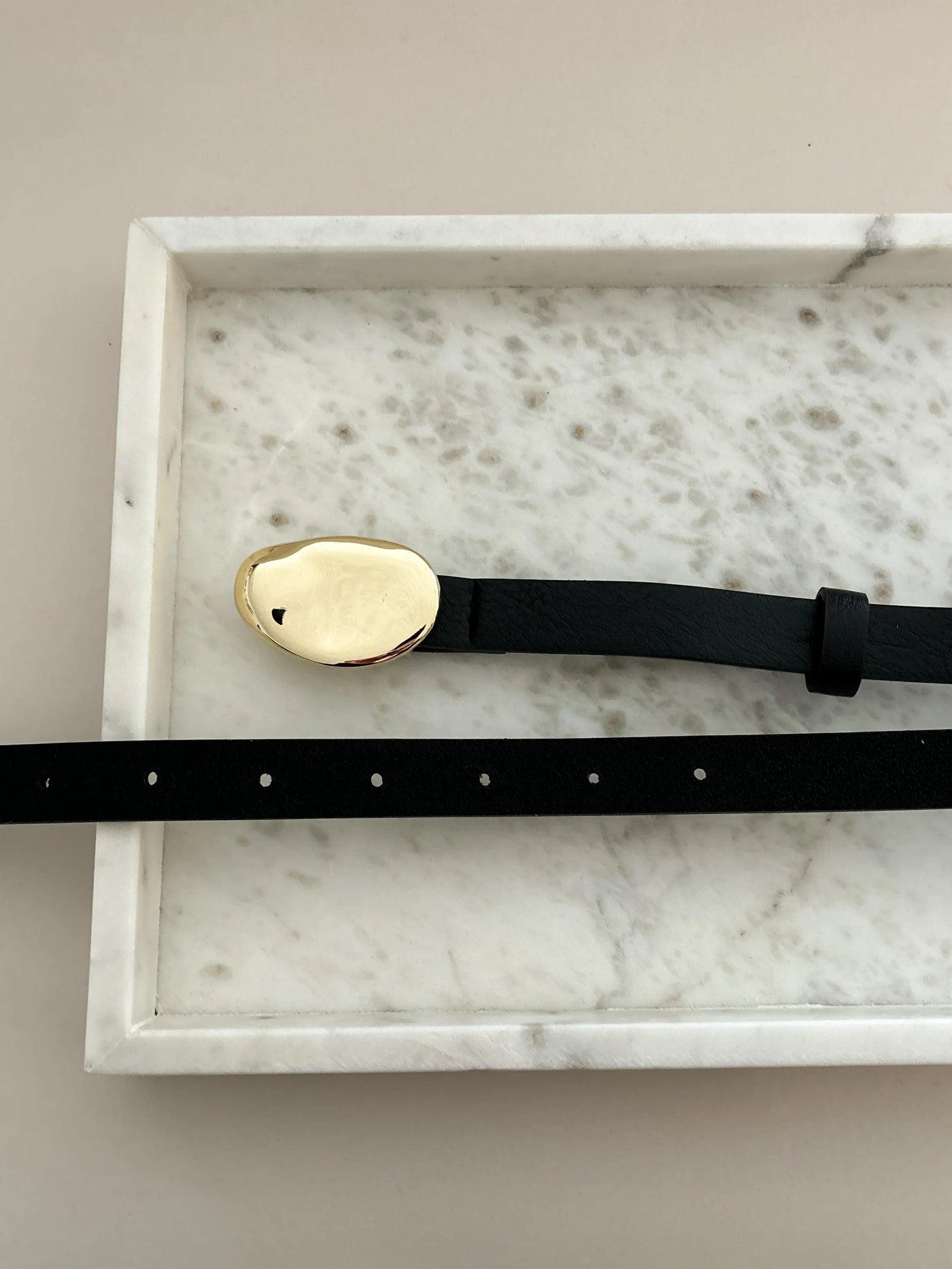 KAYLA PEBBE STUD BELT - BLACK
