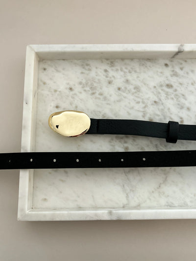 KAYLA PEBBE STUD BELT - BLACK