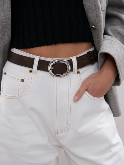 MOLLY EVERYDAY BELT - BROWN/SILVER