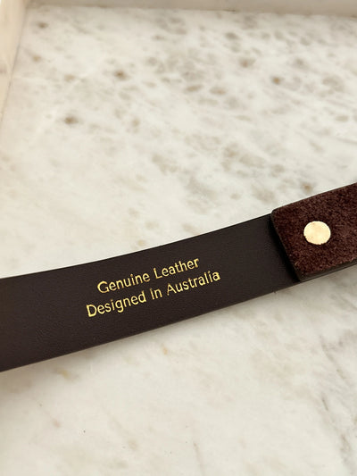 HALLEY SUEDE BUCKLE BELT - CHOCOLATE