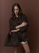 SAXON SUEDE BAG - CHOCOLATE