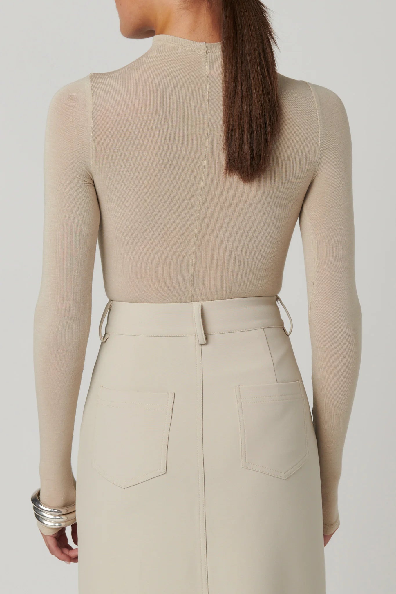 'BAYSE' AMRITA BODYSUIT- ALMOND