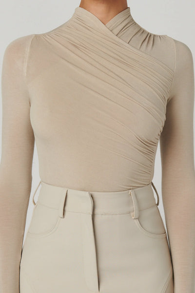 'BAYSE' AMRITA BODYSUIT- ALMOND