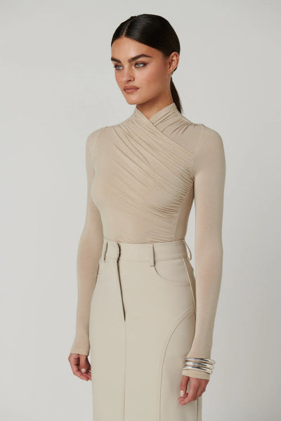 'BAYSE' AMRITA BODYSUIT- ALMOND