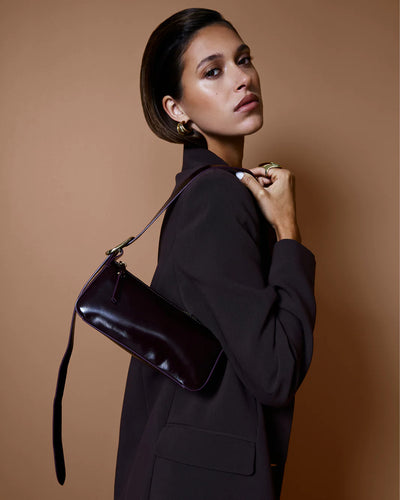 'BILLINI' HAILEY SHOULDER BAG - MERLOT SHINE