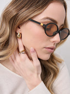 ANNI DROP 18K GOLD PLATED EARRINGS - GOLD