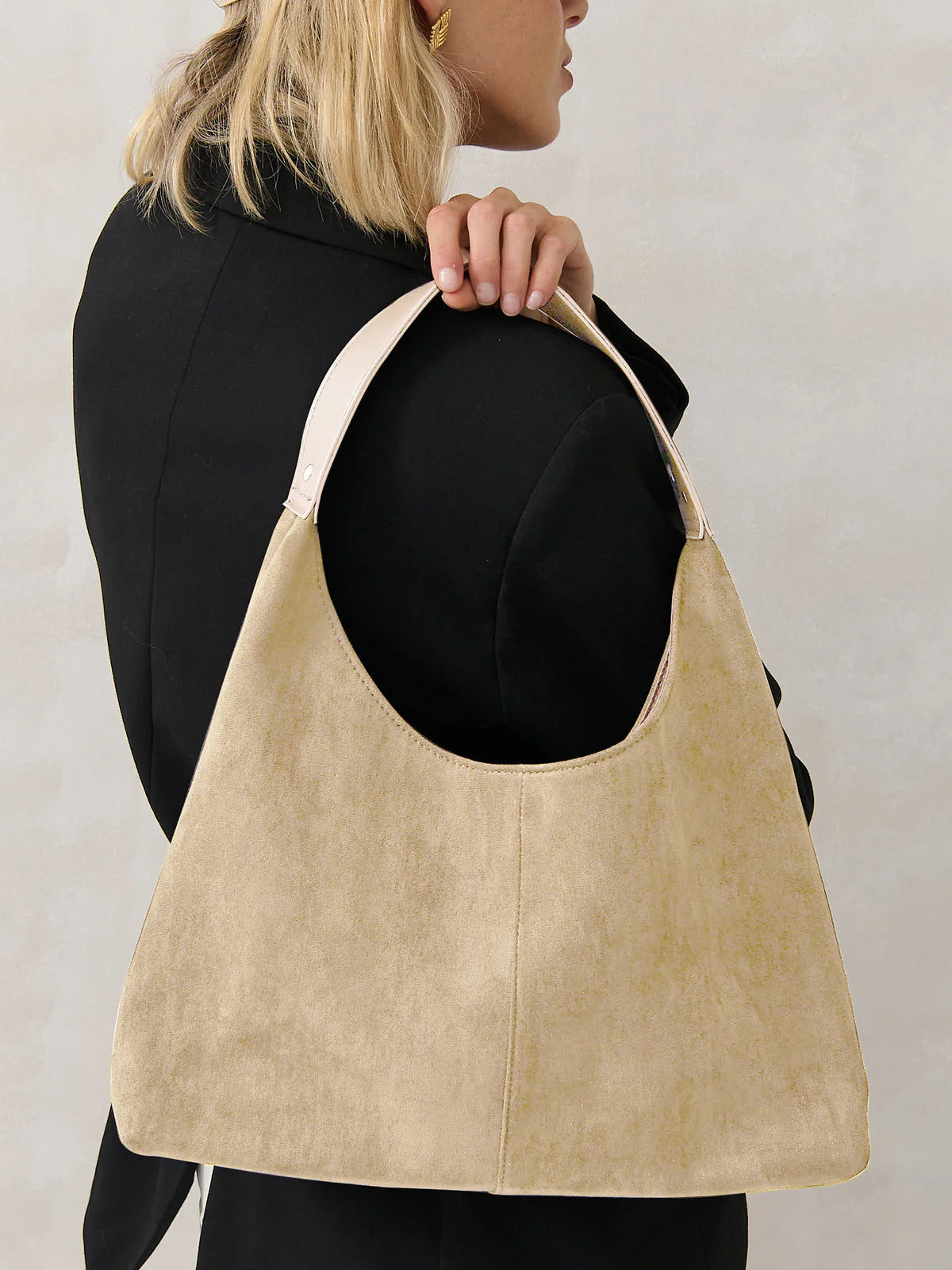 SAXON SUEDE BAG - BEIGE
