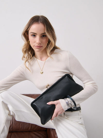 MYA CLUTCH BAG - BLACK