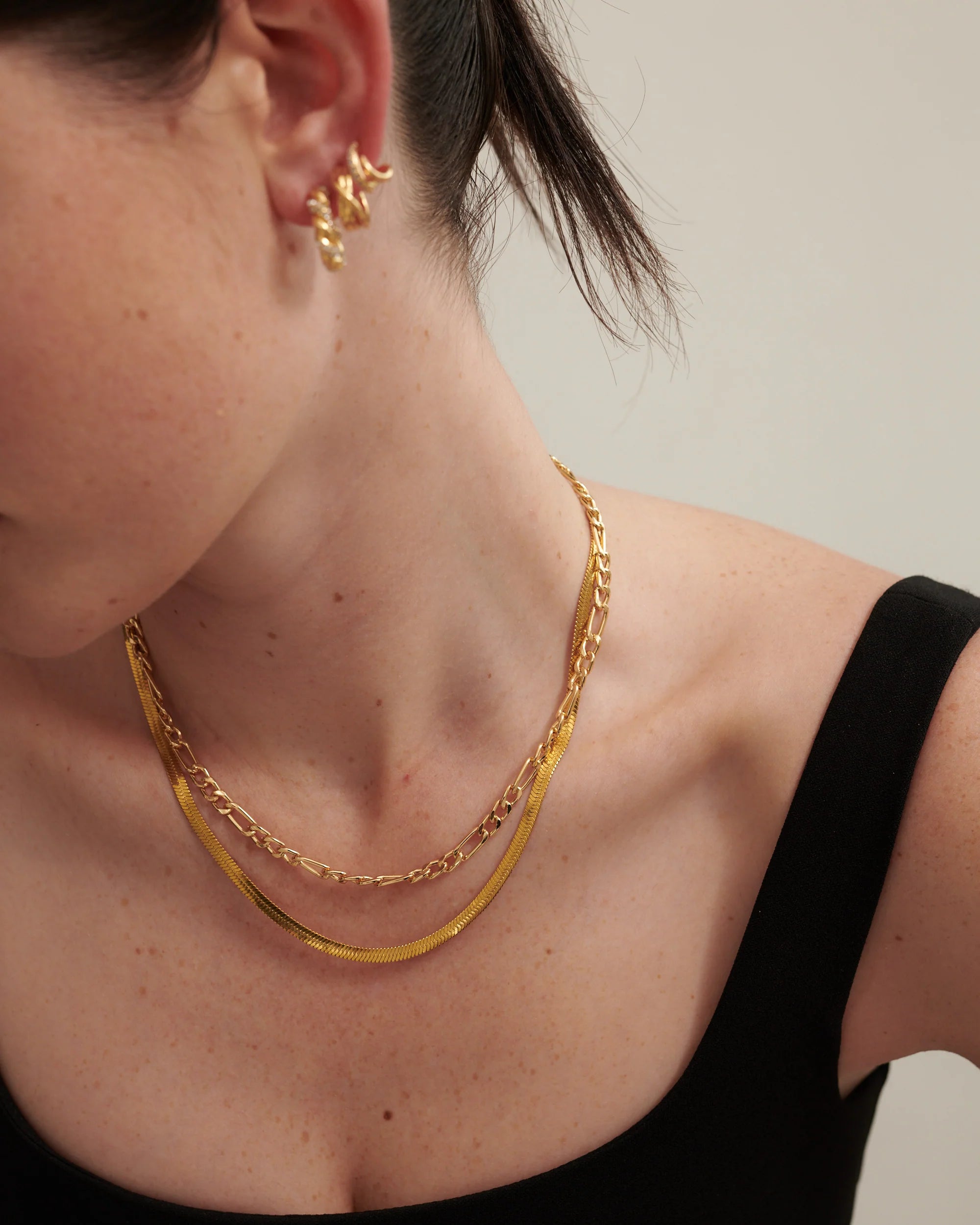 SNAKE 4mm 18K GOLD PLATED NECKLACE - GOLD