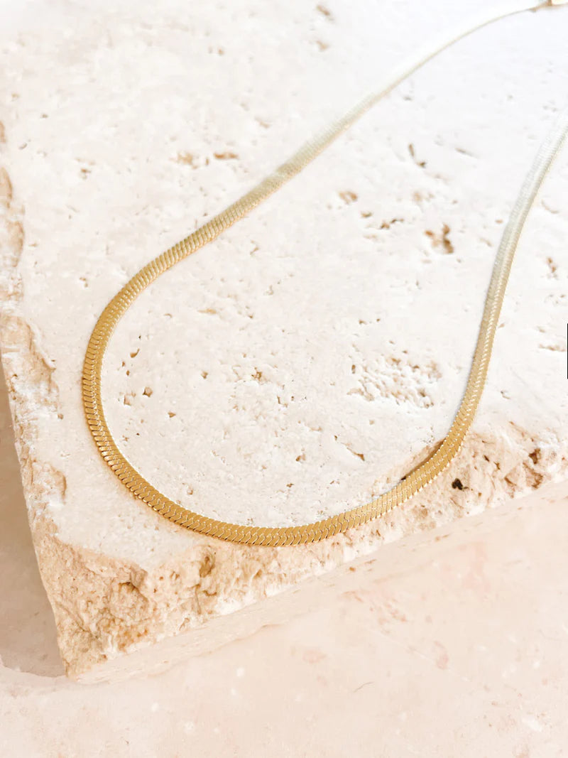SNAKE 4mm 18K GOLD PLATED NECKLACE - GOLD