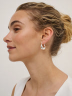 LINDA HOOP STERLING SILVER PLATED EARRINGS - SILVER