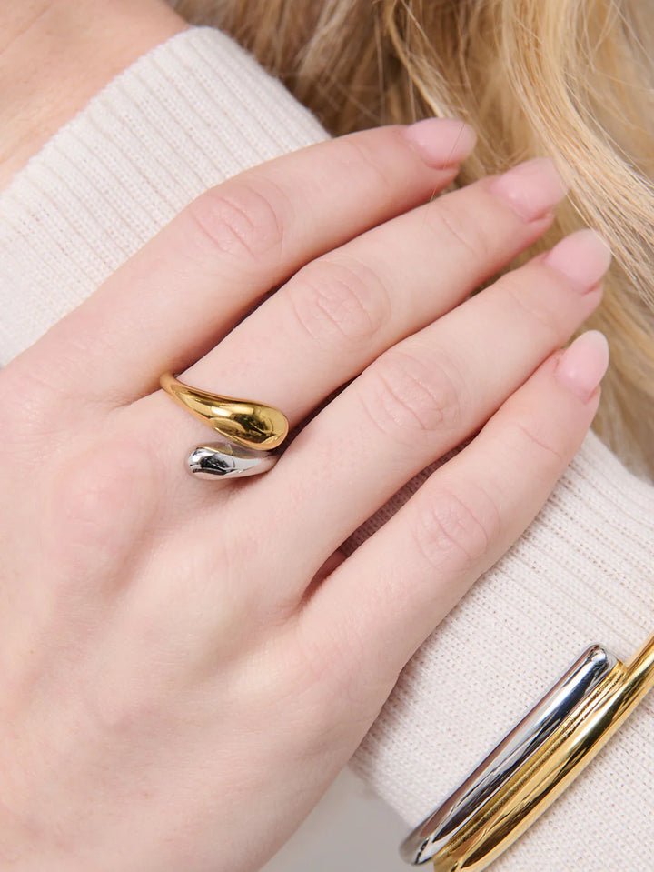 LOU DUAL PLATED RING - GOLD/SILVER