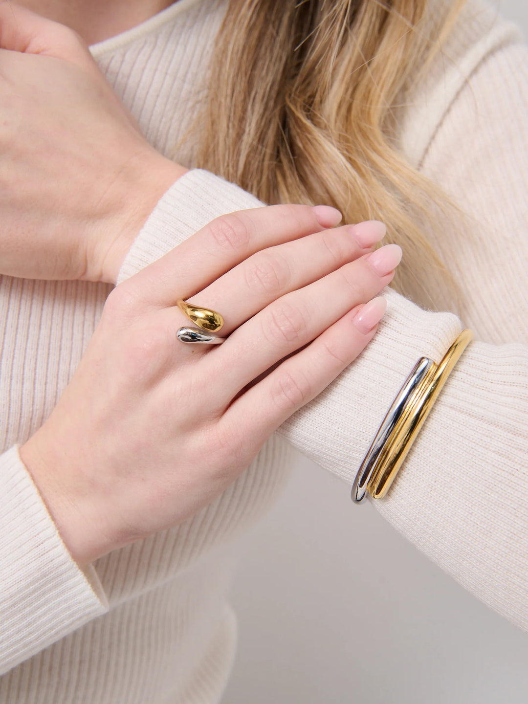 LOU DUAL PLATED RING - GOLD/SILVER