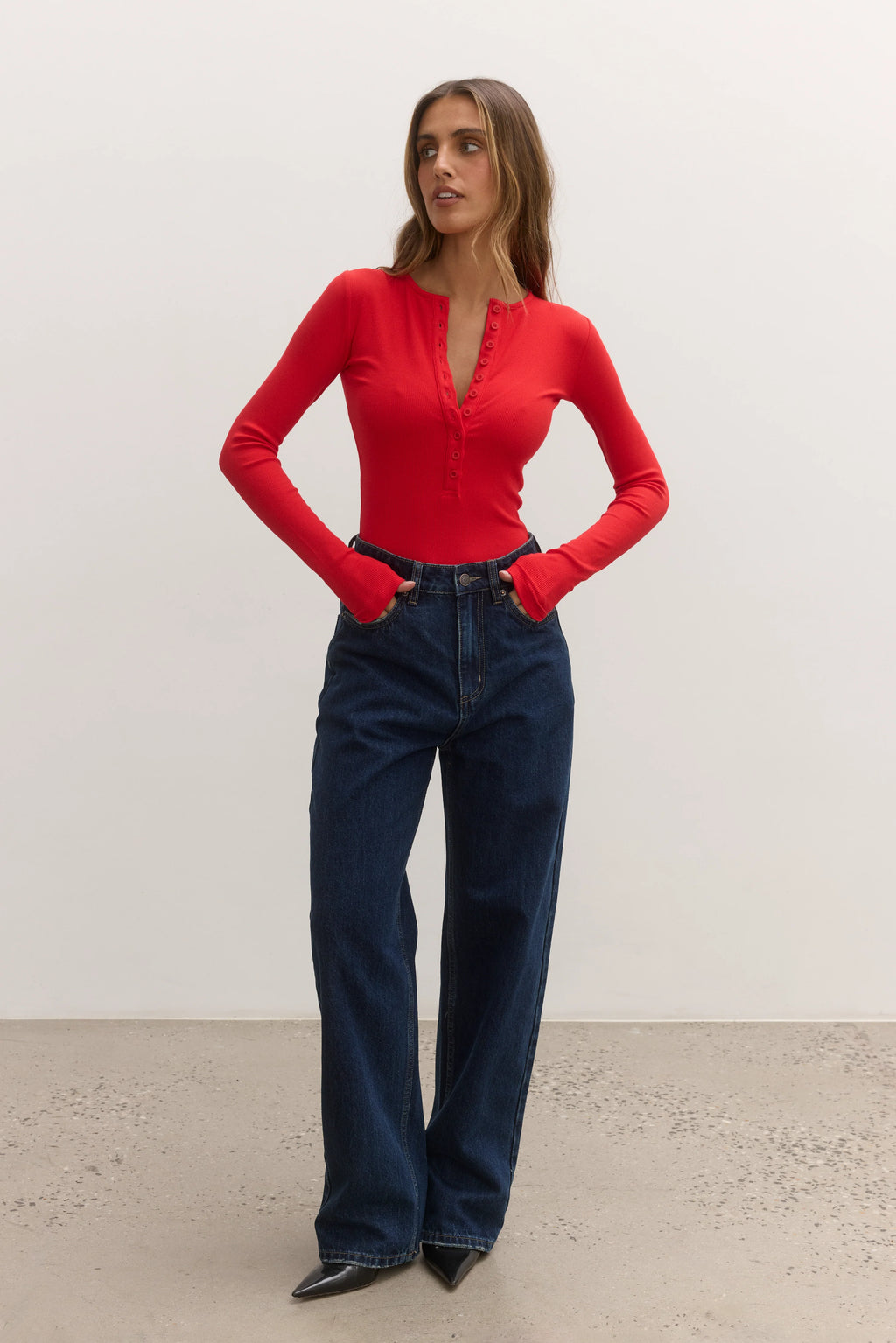 'BAYSE’ LARA BODYSUIT - ENGINE RED