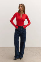'BAYSE’ LARA BODYSUIT - ENGINE RED