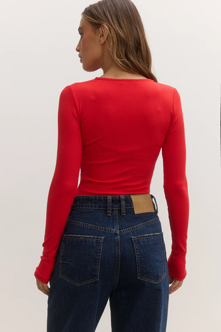 'BAYSE’ LARA BODYSUIT - ENGINE RED