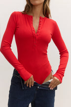 'BAYSE’ LARA BODYSUIT - ENGINE RED