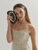 CELINA STATEMENT CLUTCH - BLACK