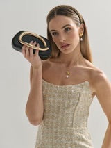CELINA STATEMENT CLUTCH - BLACK