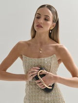 CELINA STATEMENT CLUTCH - BLACK