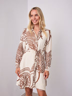 TALUA DRESS - BEIGE/CHOCOLATE