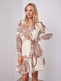 TALUA DRESS - BEIGE/CHOCOLATE