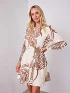 TALUA DRESS - BEIGE/CHOCOLATE