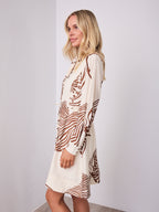 TALUA DRESS - BEIGE/CHOCOLATE