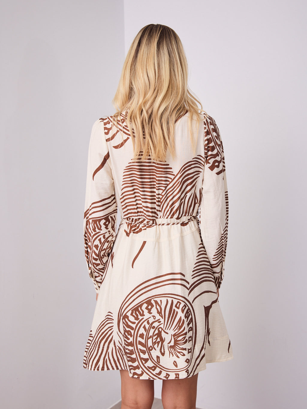 TALUA DRESS - BEIGE/CHOCOLATE