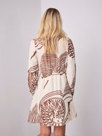 TALUA DRESS - BEIGE/CHOCOLATE