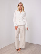 BRIDGETT LINEN SHIRT - WHITE