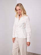 BRIDGETT LINEN SHIRT - WHITE