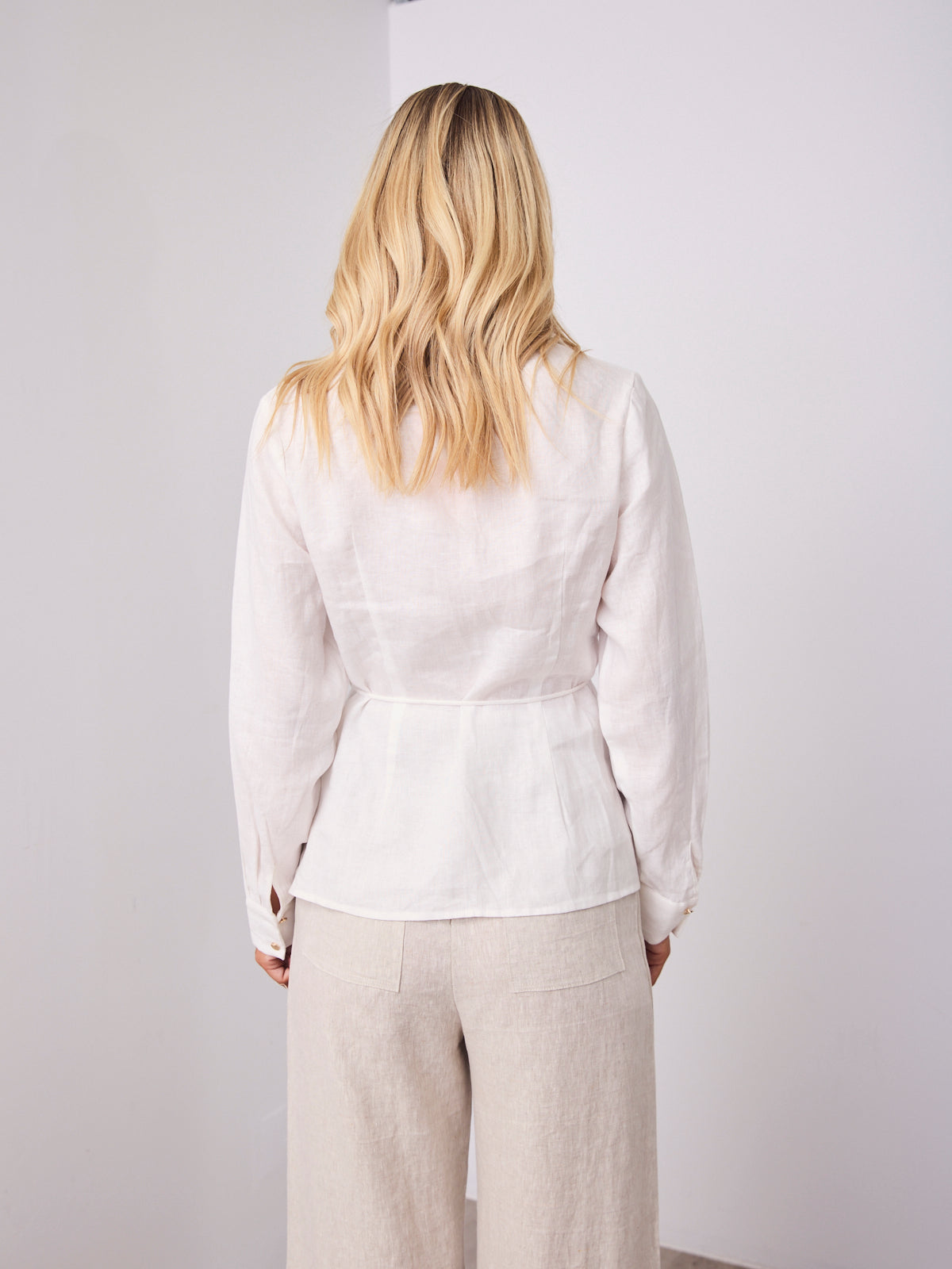 BRIDGETT LINEN SHIRT - WHITE