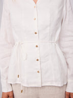 BRIDGETT LINEN SHIRT - WHITE