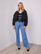 CIENNE BOMBER JACKET - BLACK