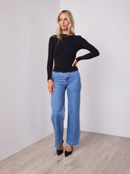 TORI LONG SLEEVE TOP - BLACK