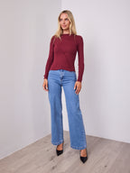 TORI LONG SLEEVE TOP - WINE