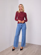 TORI LONG SLEEVE TOP - WINE